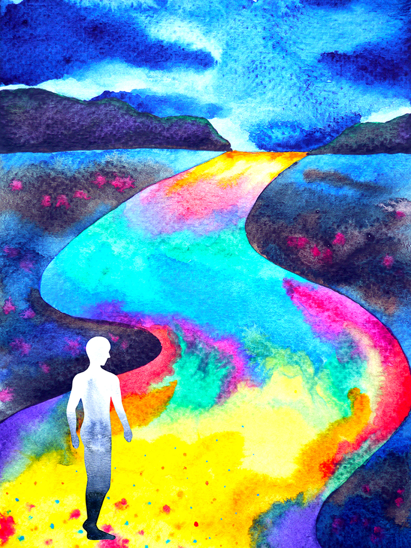 A colourful dreamscape, painted by Mynavati
