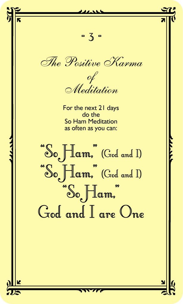 Positive Karma card: Silence